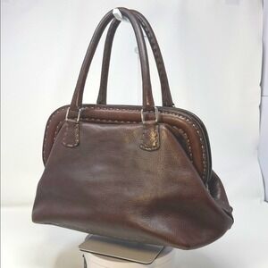 Fendi Selleria Adele Brown Leather Doctor’s bag suede lining Vintage 90s/2000s